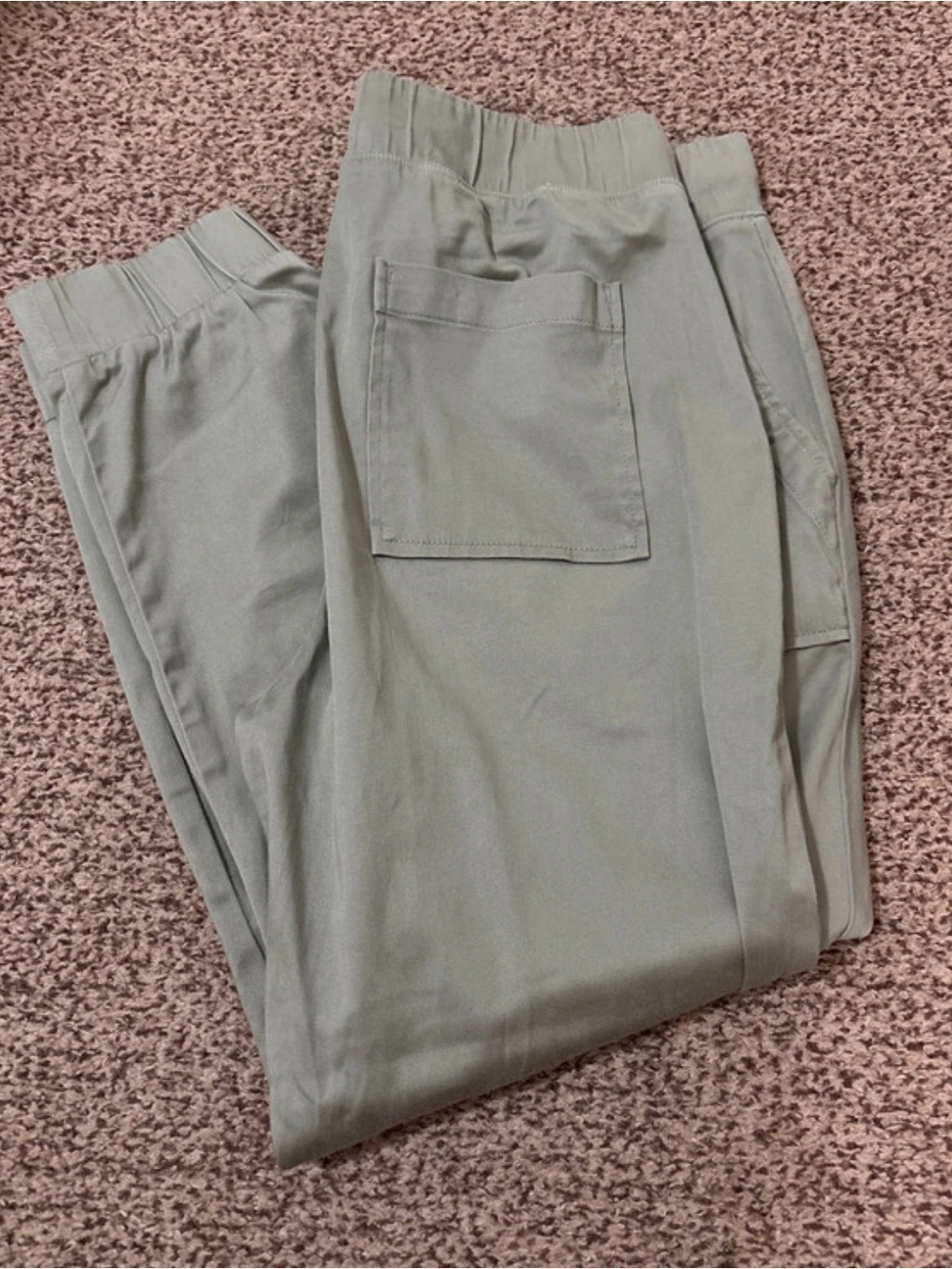 Studio Sage Green Elastic-Waist Joggers